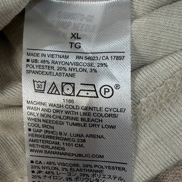 Banana Republic Oatmeal Heather Drop Needle Top/NWT/XL - Picture 9 of 12